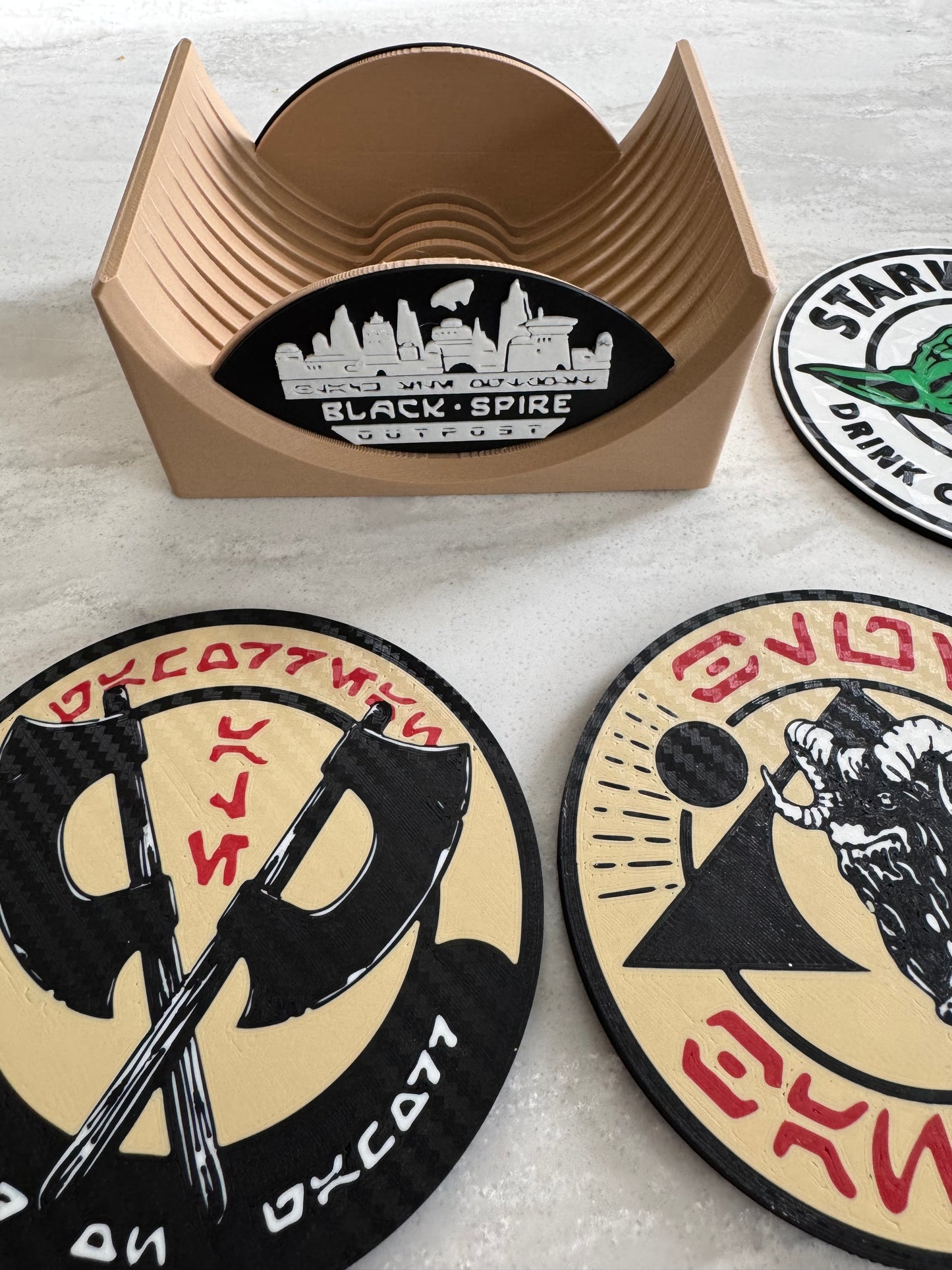 11-Piece Star Wars Galaxy’s Edge Coaster Set | Batuu Cantina Inspired | Sci-Fi Drink Coasters | Star Wars Gift | Galaxy’s Edge Decor