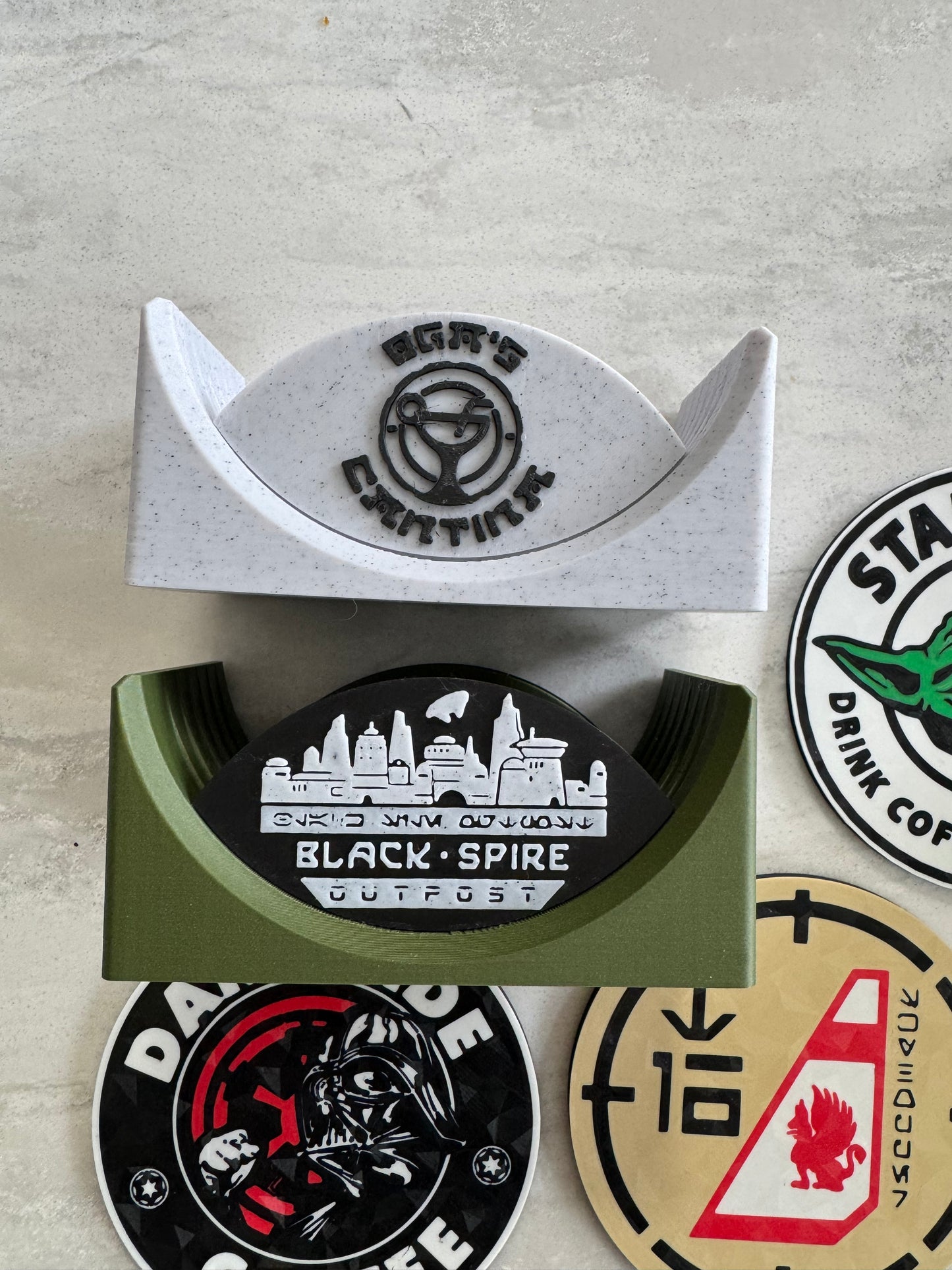 7-Piece Star Wars Galaxy’s Edge Coaster Set | Batuu Cantina Inspired | Sci-Fi Drink Coasters | Star Wars Gift | Galaxy’s Edge Decor